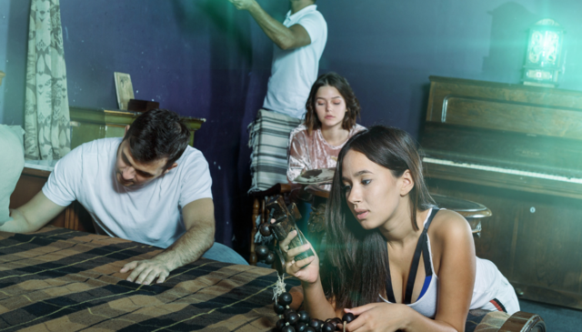 guys playing in the escape room