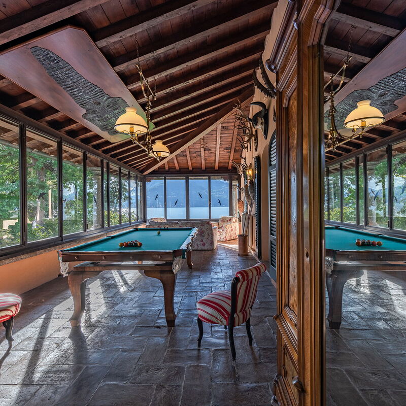 Villa Menaggio - By Belcantovillas: Magnificent billiard room of the villa for rent in Menaggio.