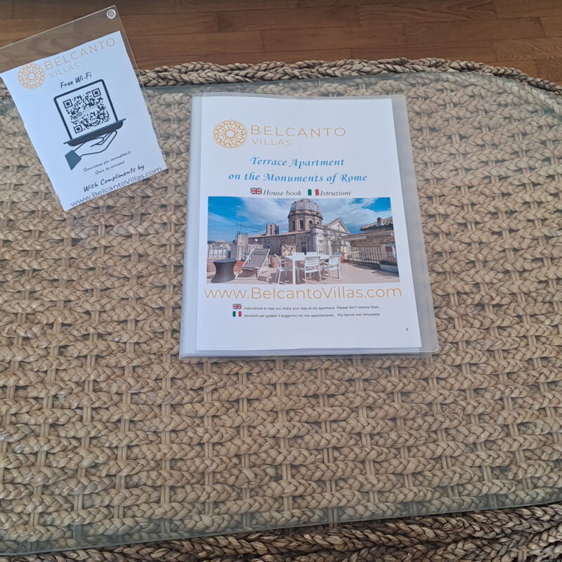 Terrace Apartment On The Monuments Of Rome - Belcantovillas: The house book where you can find all the information about the building and the city.